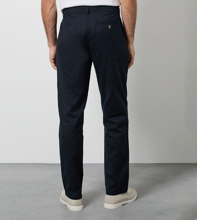 Mid Rise Linen Blend Chinos