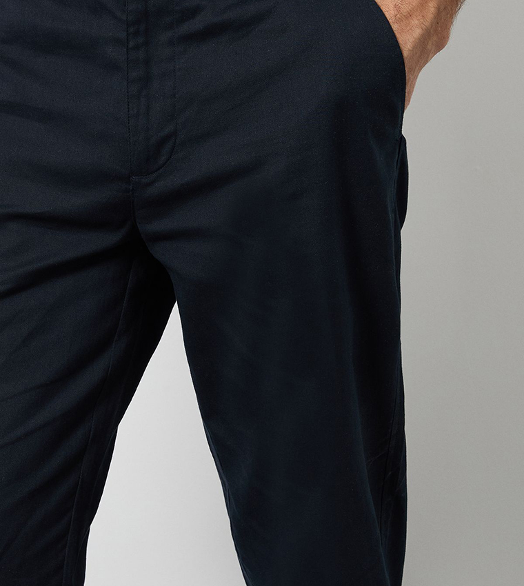 Mid Rise Linen Blend Chinos