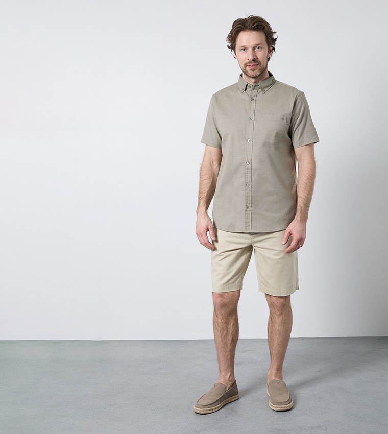 ماين  أكمام قصيرة - كاكي Short Sleeves