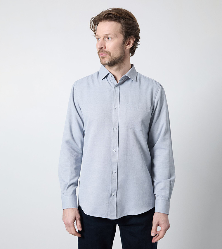 Textured Smart Long Sleeves Shirt