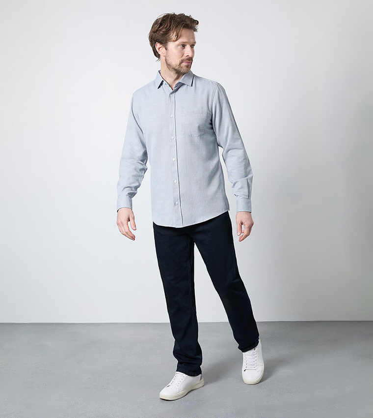 Textured Smart Long Sleeves Shirt
