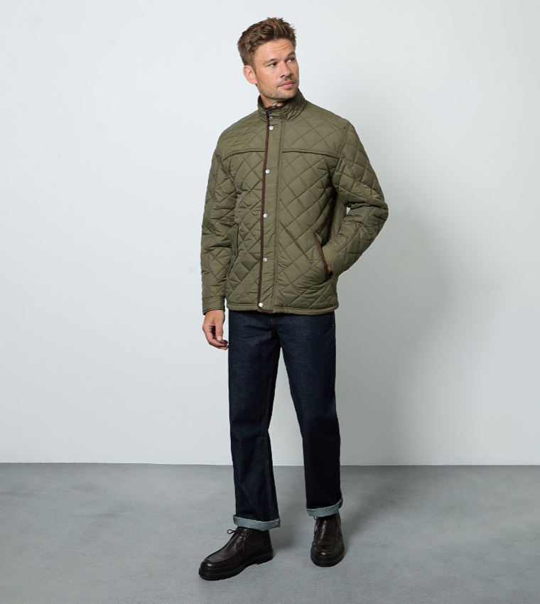 Diamond Quilted High Neck Jacket