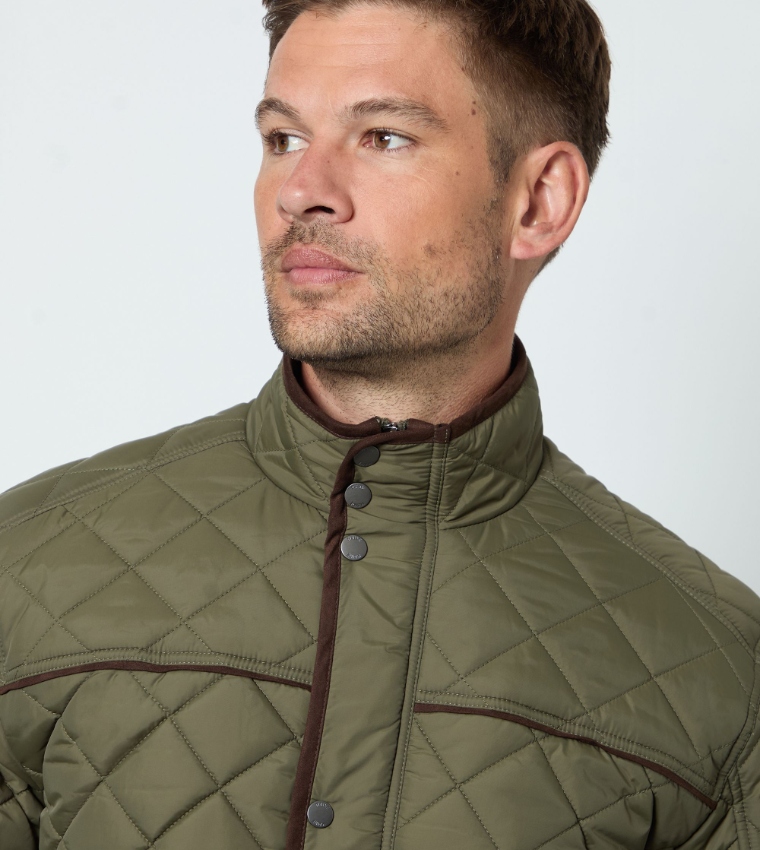 Diamond Quilted High Neck Jacket