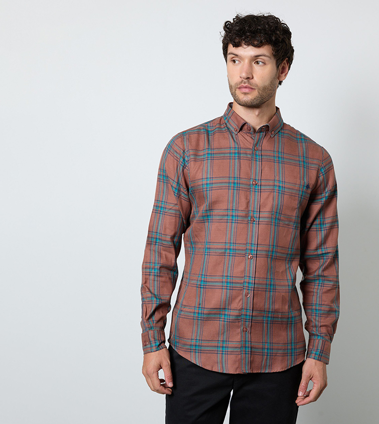 Window Checkered Long Sleeves Shirt