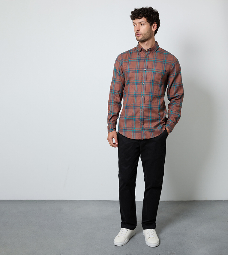 Window Checkered Long Sleeves Shirt