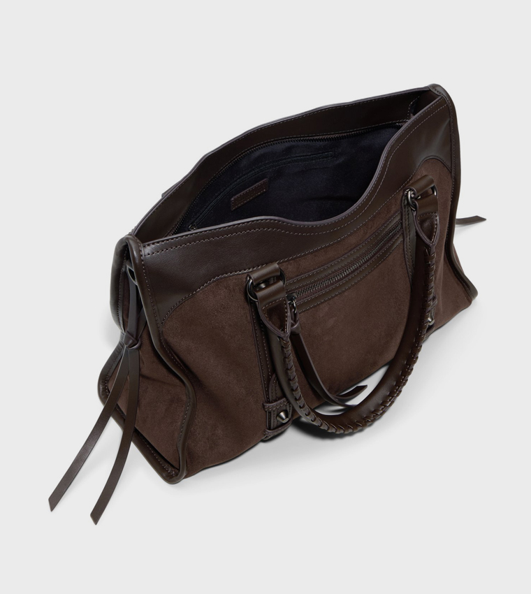 ELLIZA Solid Zip Tote Bag
