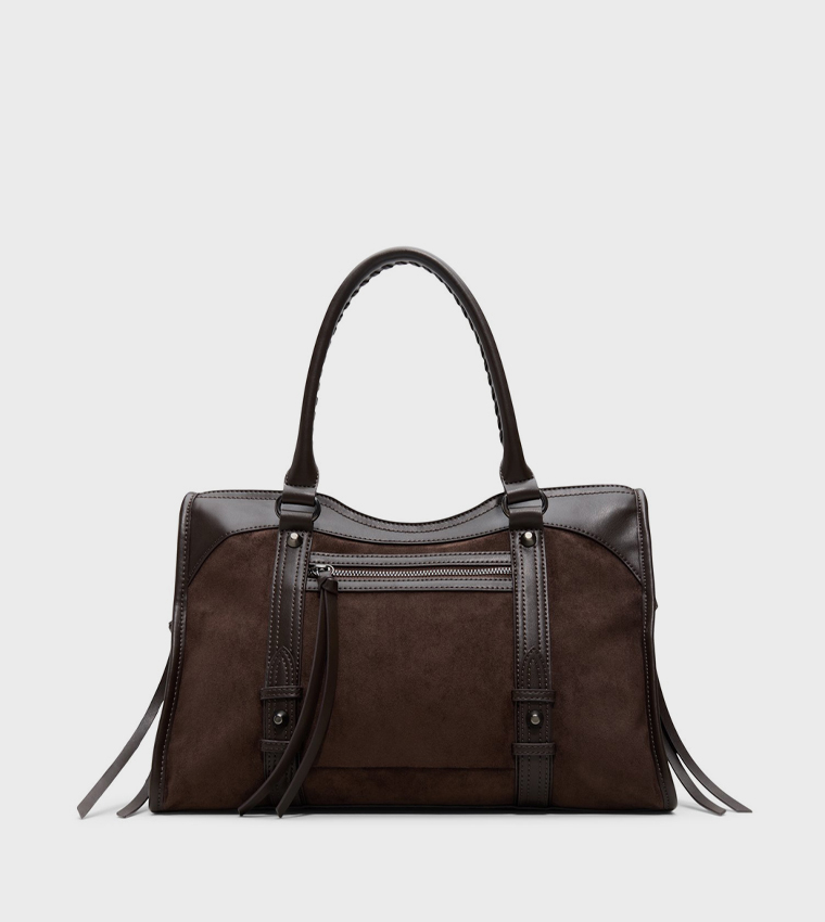 ELLIZA Solid Zip Tote Bag