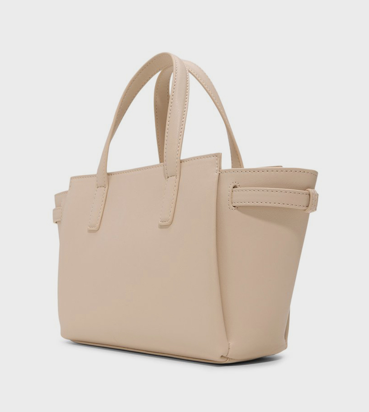 ELOYZE Solid Front Pocket Tote Bag