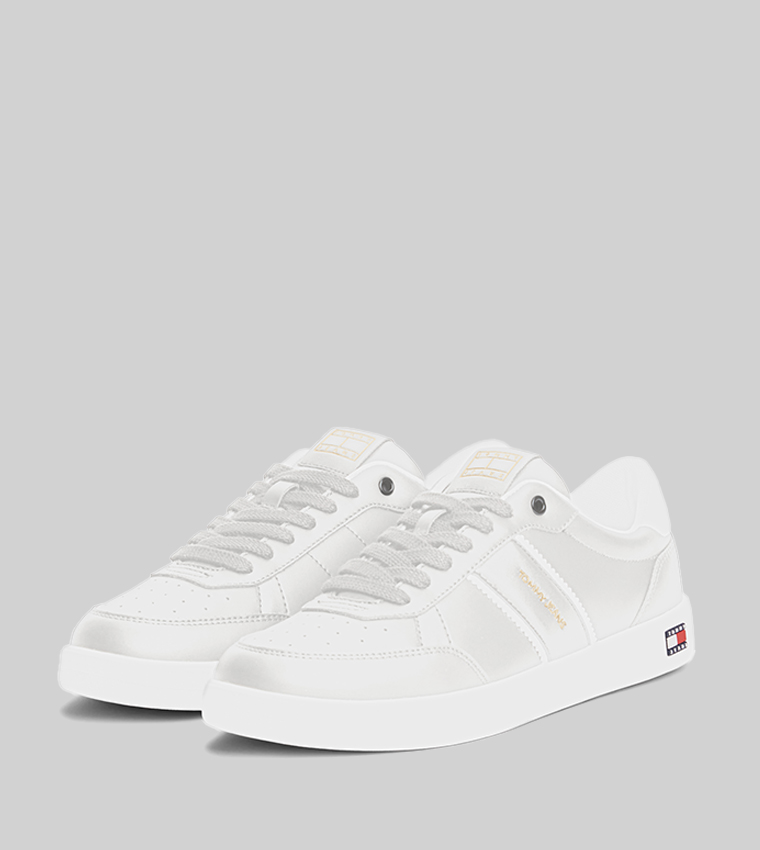 Solid Lace Up Low Top Sneakers