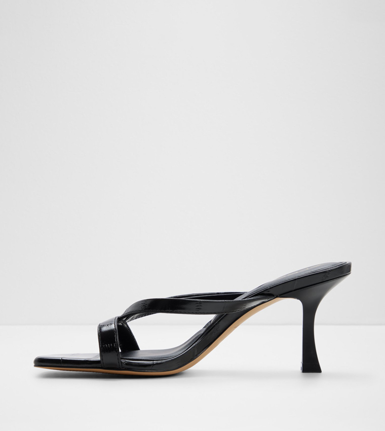 ENALEN Textured Open Toe Heeled Sandals