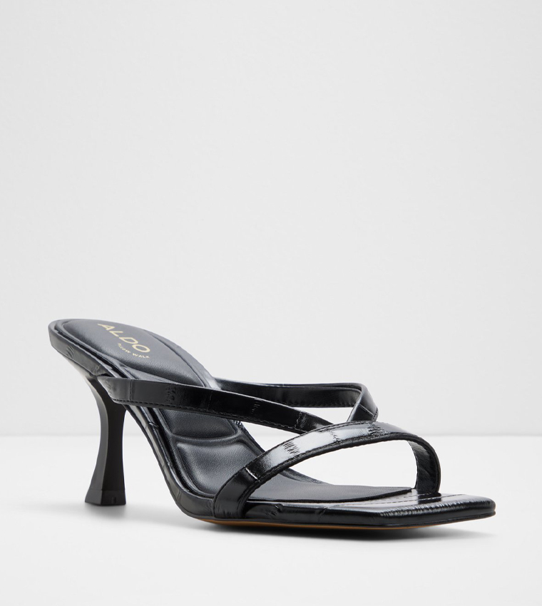 ENALEN Textured Open Toe Heeled Sandals