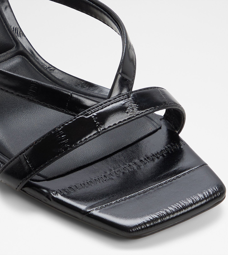 ENALEN Textured Open Toe Heeled Sandals