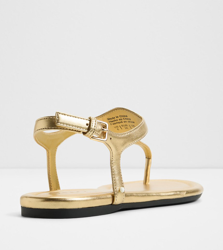 Aldo  Flat Sandals - Gold Flat Sandals
