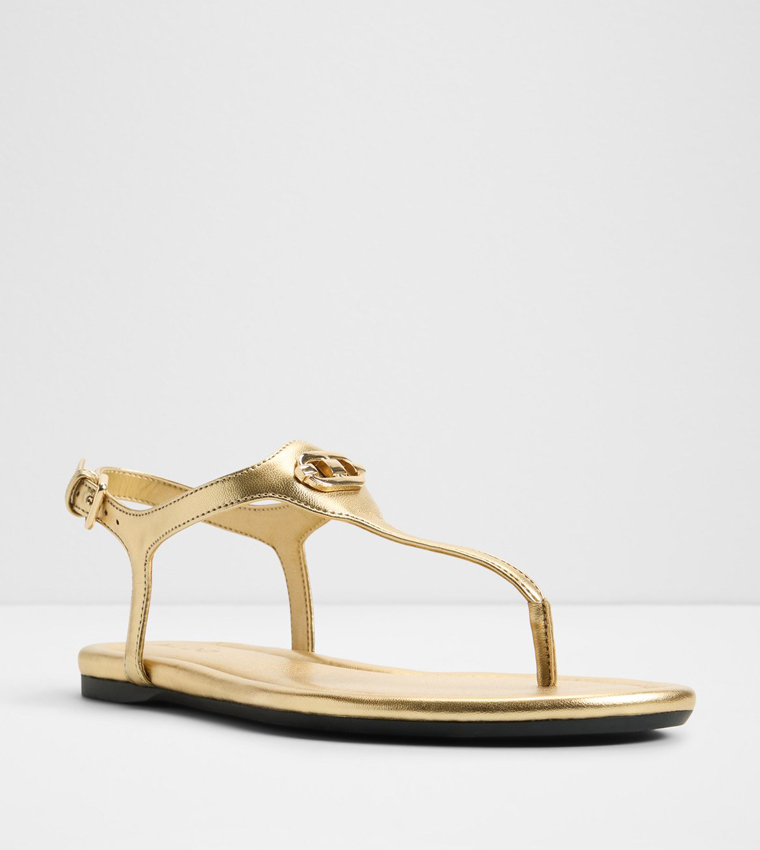 Aldo  Flat Sandals - Gold Flat Sandals