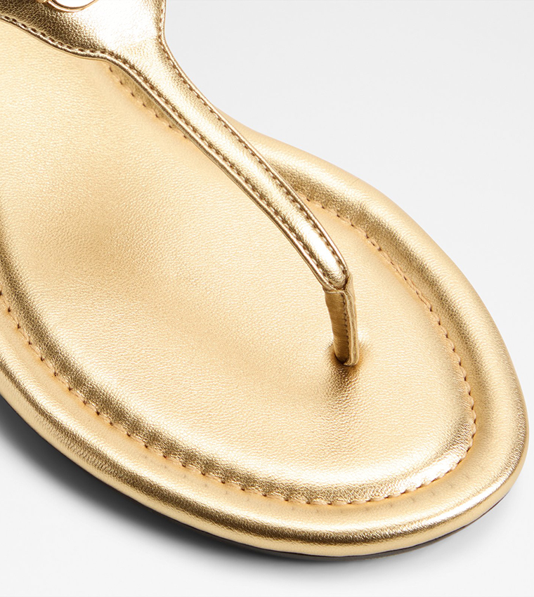 Aldo  Flat Sandals - Gold Flat Sandals