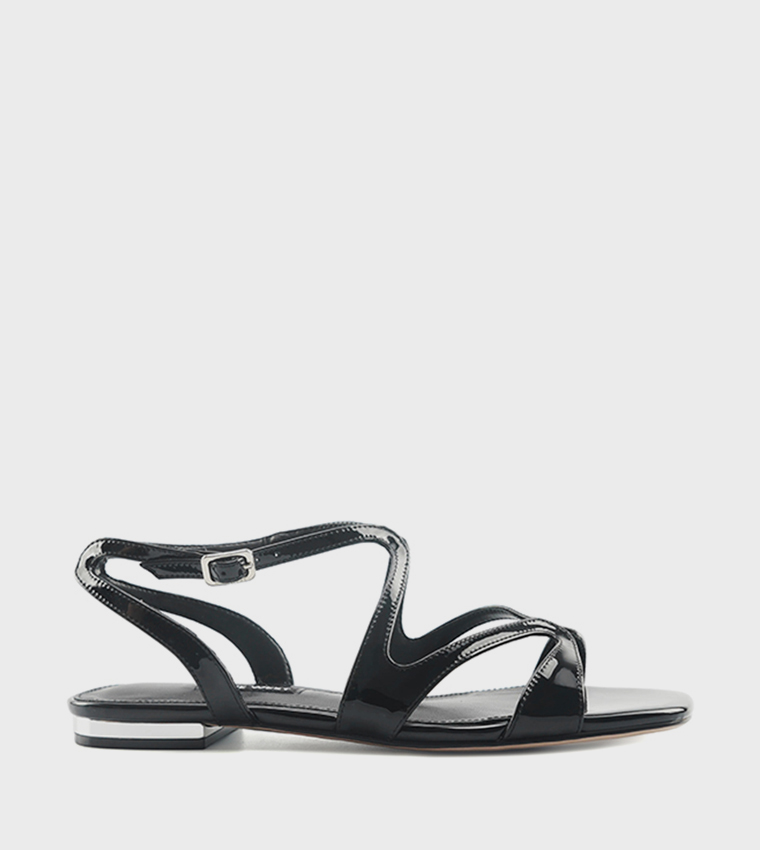 ناين وست  الصنادل المسطحة - أسود Flat Sandals