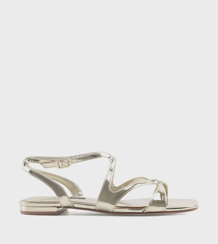 ناين وست  الصنادل المسطحة - ذهبي Flat Sandals