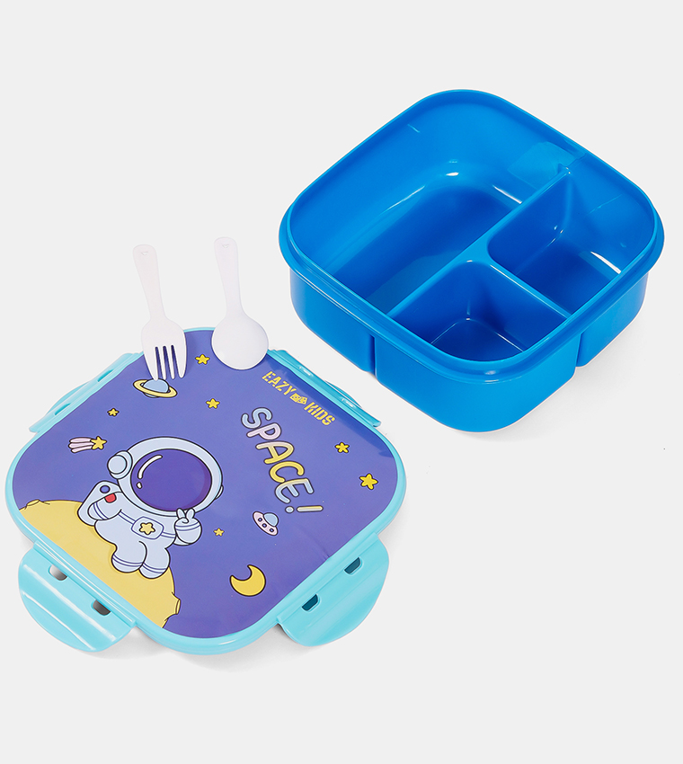 Space Printed Lunch Box and Water Bottle with Bag