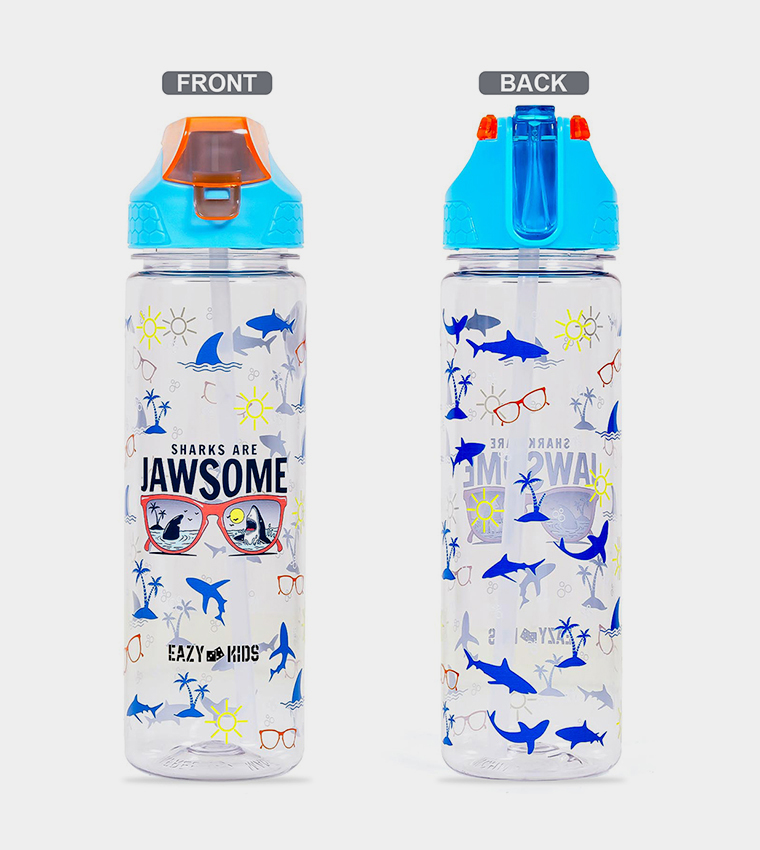 Jawsome Shark 2-In-1 Tritan Water Bottle, 650ml