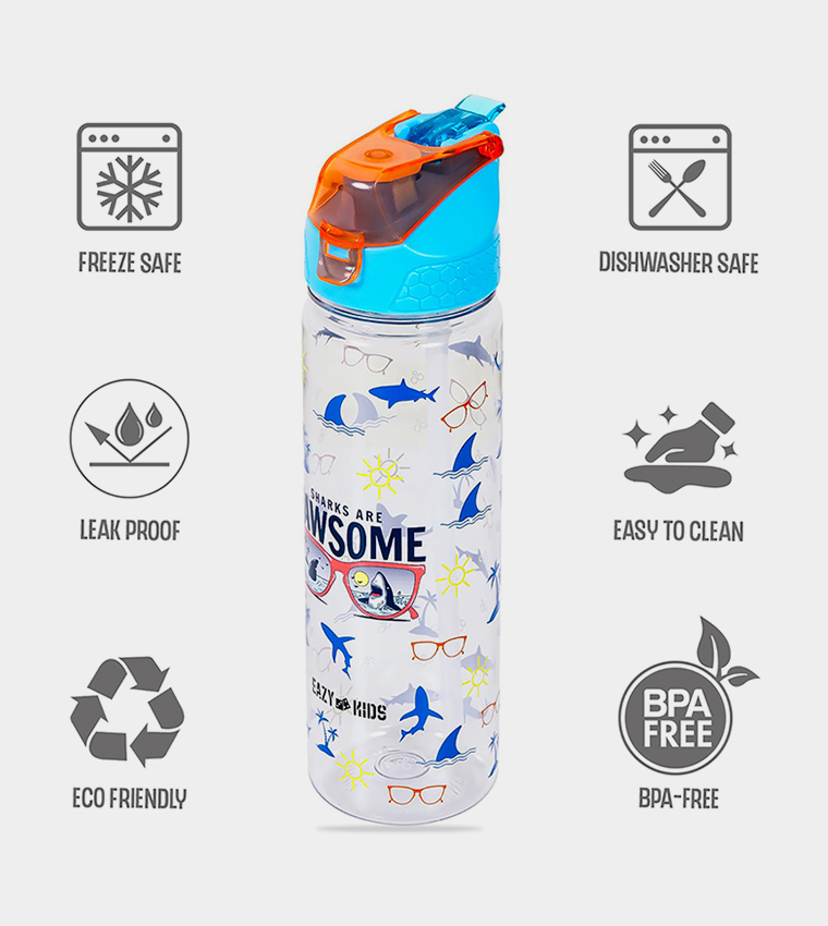 Jawsome Shark 2-In-1 Tritan Water Bottle, 650ml