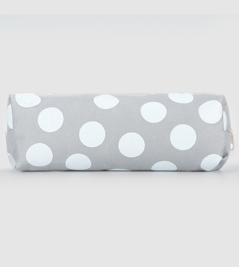 Pencil Pouch Polka white