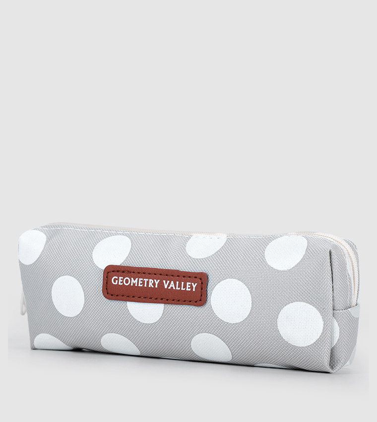 Pencil Pouch Polka white