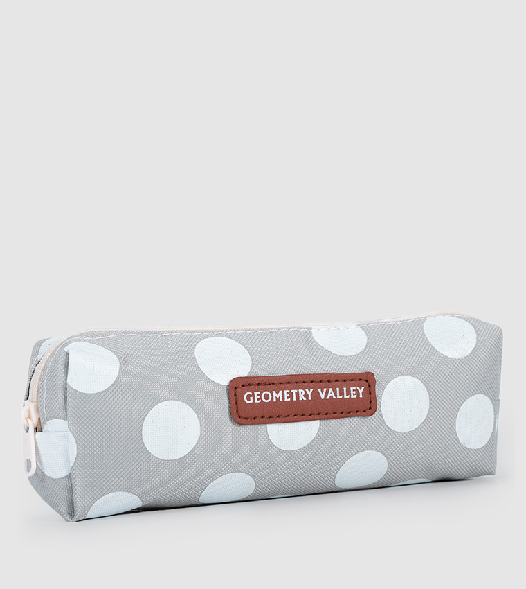 Pencil Pouch Polka white