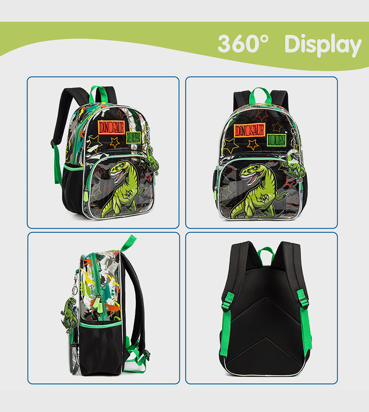 3-Piece Dinosaur Themed 17" School Bag Set