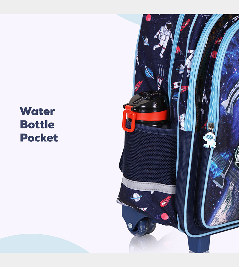 Eazy Kids - Back to School - 18" Set of 4 School Bag Lunch Bag Activity Bag , Pencil Case Astronaut-Blue