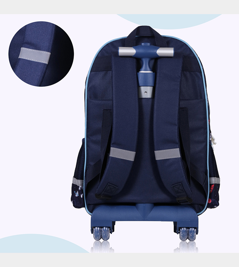 Eazy Kids - Back to School - 18" Set of 4 School Bag Lunch Bag Activity Bag , Pencil Case Astronaut-Blue