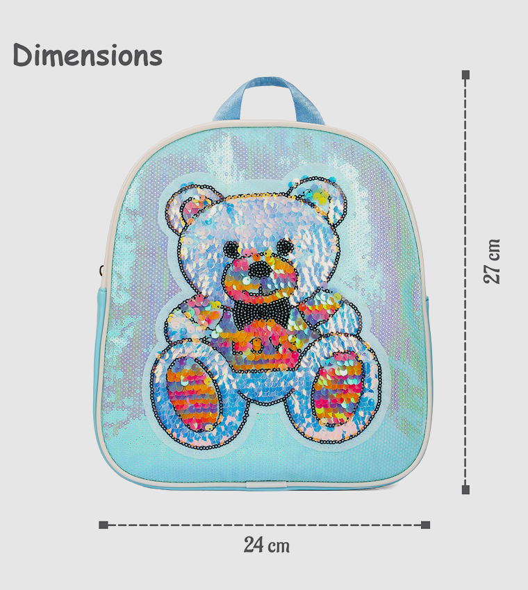 Teddy Sequins School Backpack