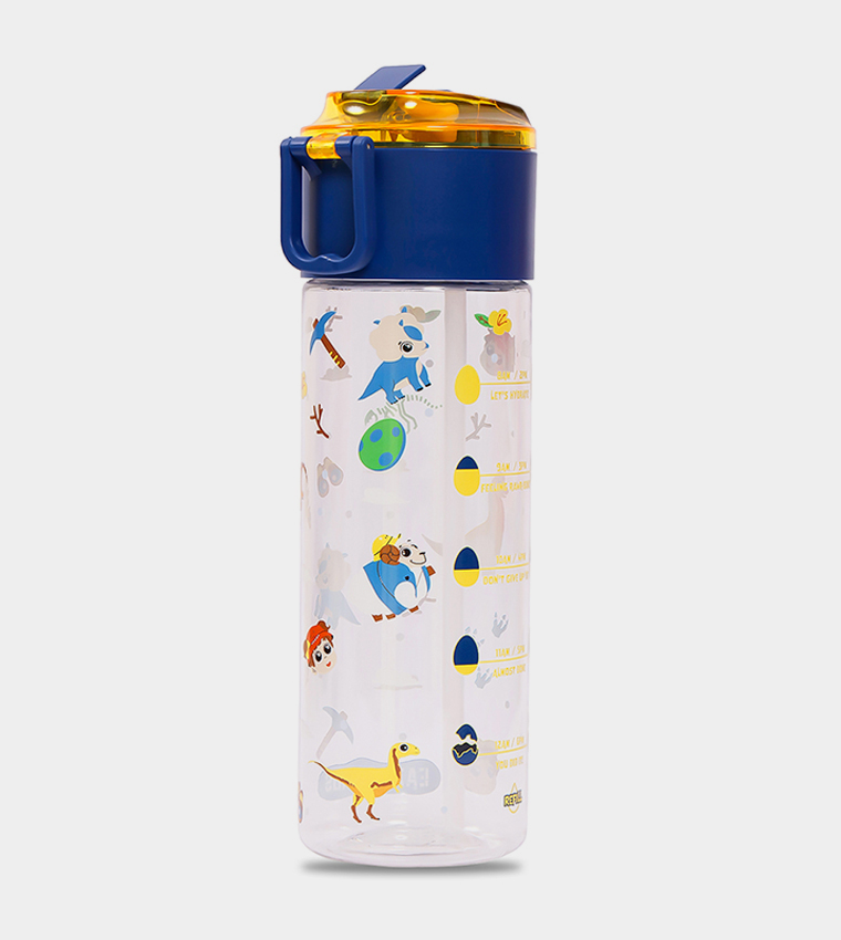 T Rex Printed Tritan Water Bottle with Snack Box, 450ml