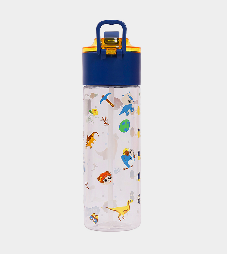T Rex Printed Tritan Water Bottle with Snack Box, 450ml