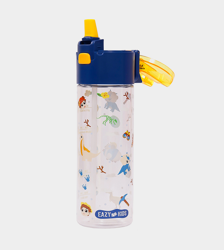 T Rex Printed Tritan Water Bottle with Snack Box, 450ml