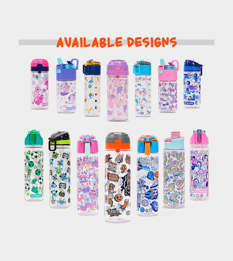 T Rex Printed Tritan Water Bottle with Snack Box, 450ml
