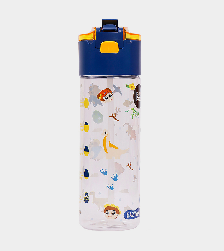 T Rex Printed Tritan Water Bottle with Snack Box, 450ml