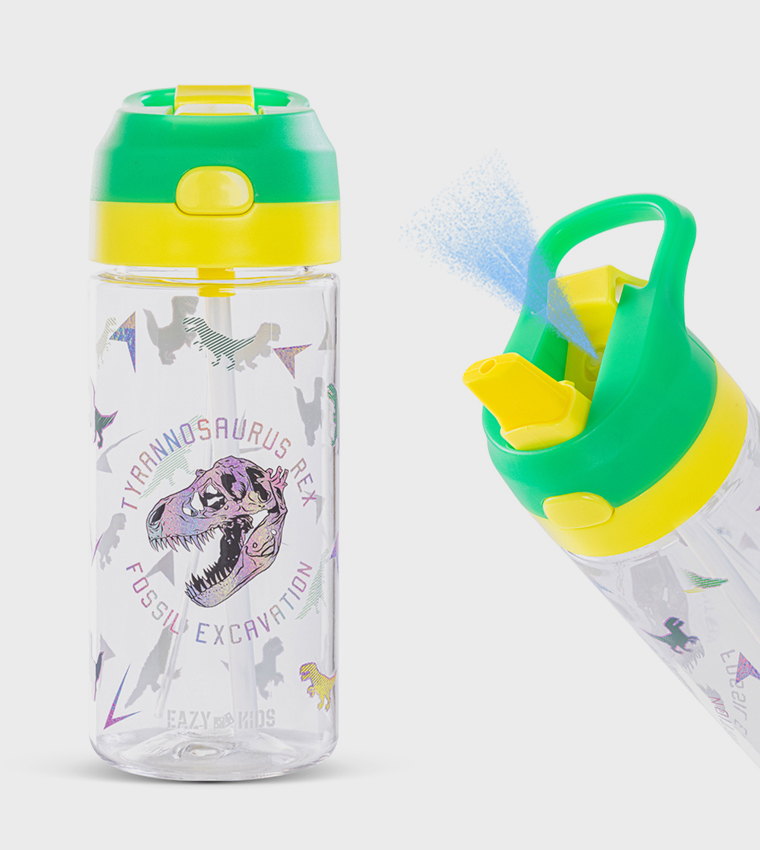 Dinosaur Print Tritan Spray Water Bottle, 500ml