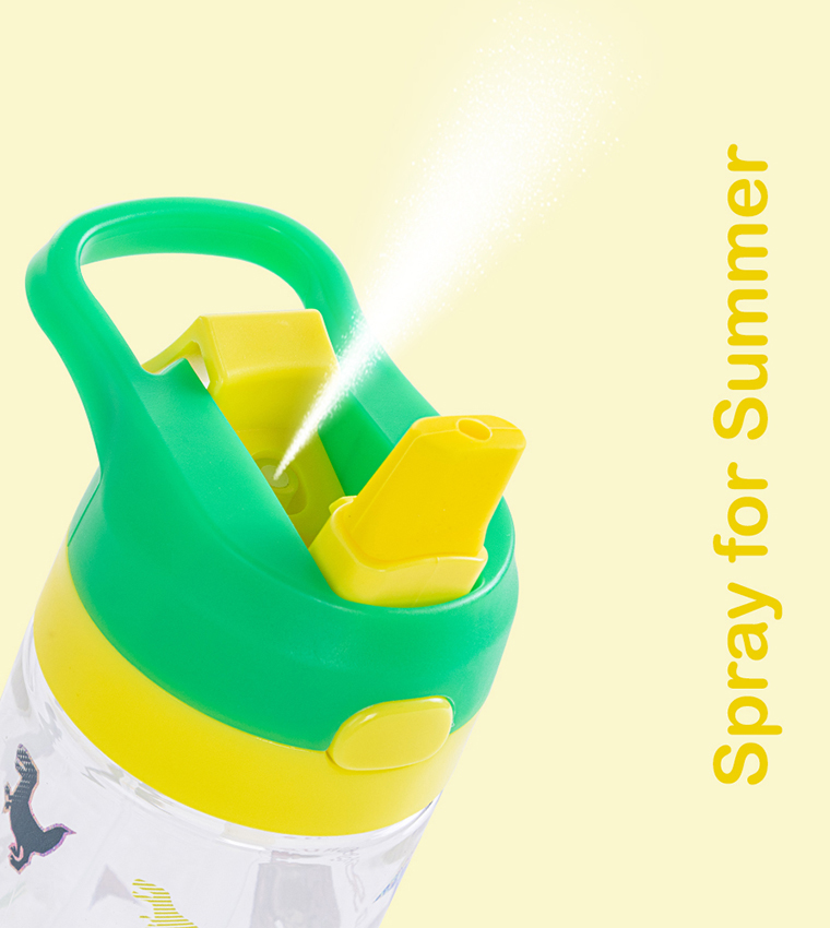 Dinosaur Print Tritan Spray Water Bottle, 500ml
