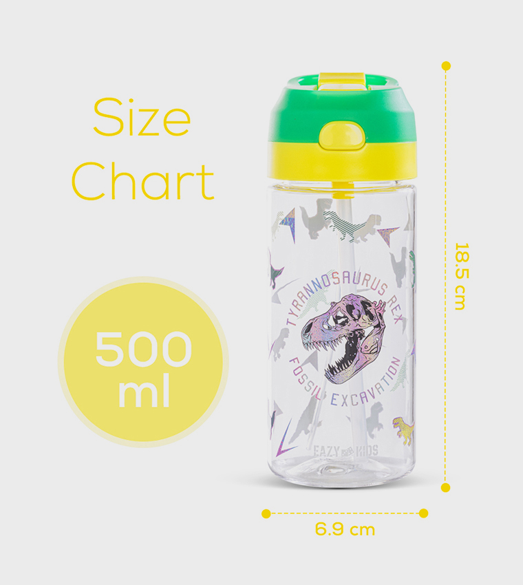 Dinosaur Print Tritan Spray Water Bottle, 500ml