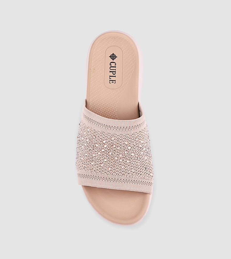 Embellished Open Toe Comfort Sandals
