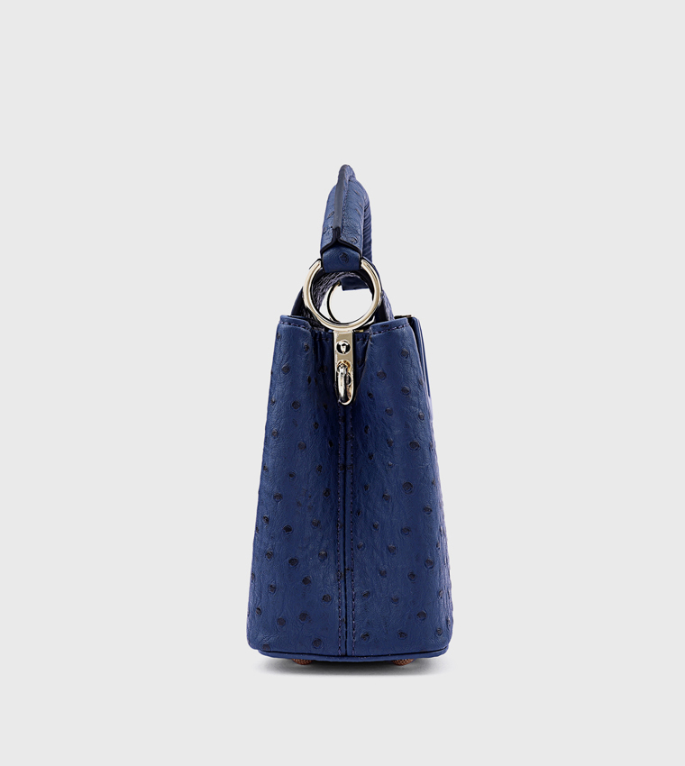 Textured Top Handle Bag with Crossbody Strap