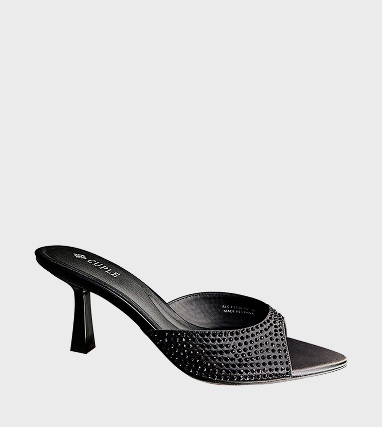 Embellished Peep Toe Heeled Sandals