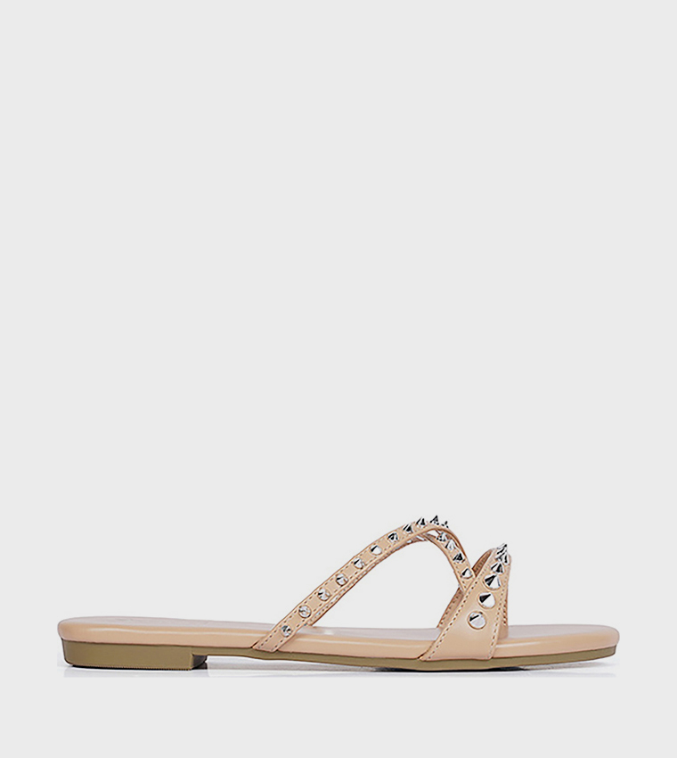 Cuple  Flat Sandals - Beige Flat Sandals