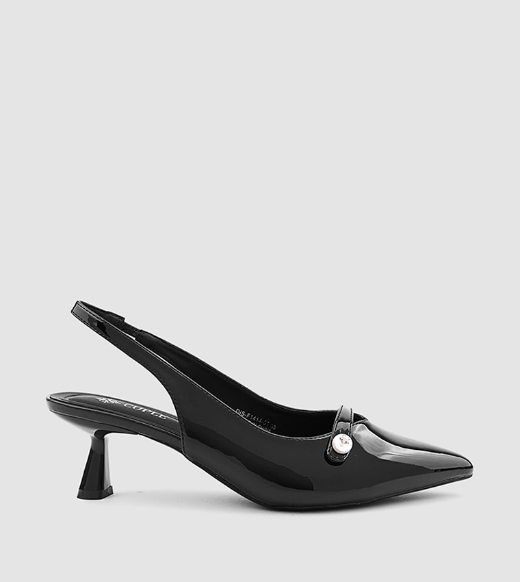Glossy Slingback Pumps