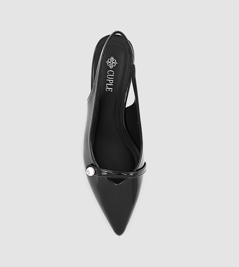 Glossy Slingback Pumps