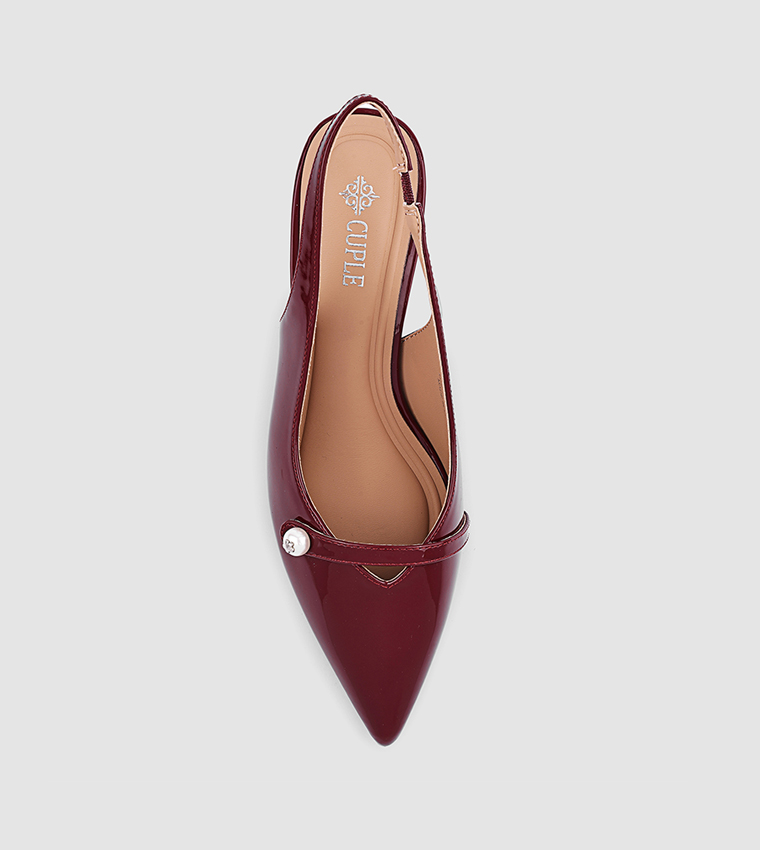 Glossy Slingback Pumps