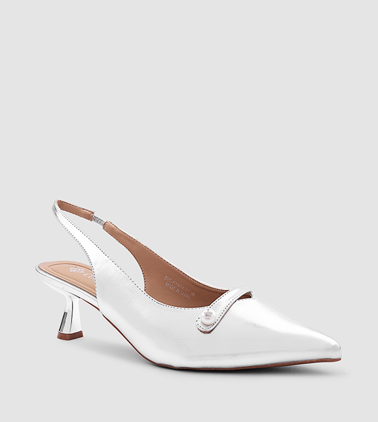 Metallic Slingback Pumps