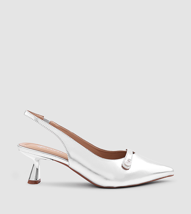 Metallic Slingback Pumps