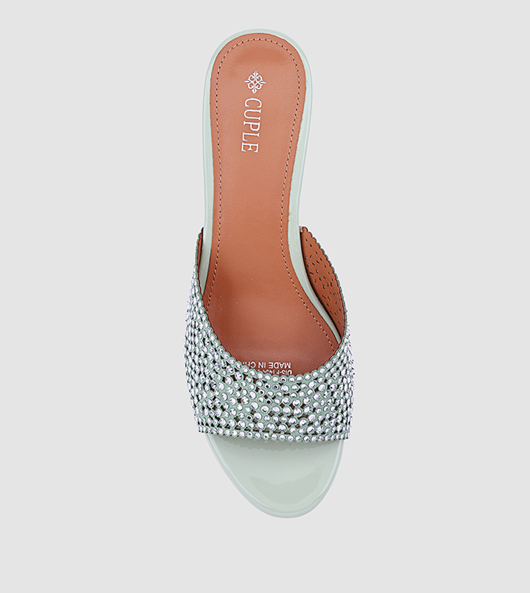 Embellished Open Toe Heel Sandals