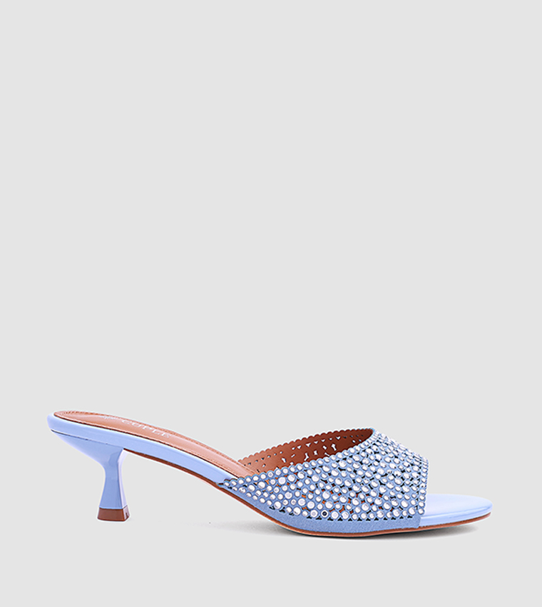 Embellished Open Toe Heel Sandals